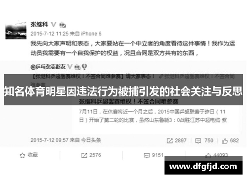 知名体育明星因违法行为被捕引发的社会关注与反思